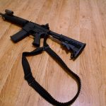 Tavor convertible single point paracord gun sling. Double cobra weave in all black. Push button quick release swivels.
