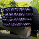 Two point paracord gun sling. Primary color purple camo. Secondary color black. Extra wide double cobra. GrovTec quick disconnect swivels.