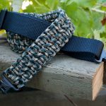 Two point paracord gun sling. Double cobra weave in woodland camo. TOC quick disconnect swivels.